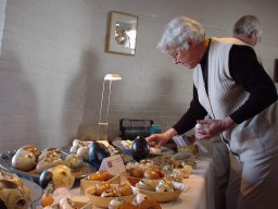 Lies v/d Griend oogstte veel lof met haar geschilderde katten, vogels en veren op eieren